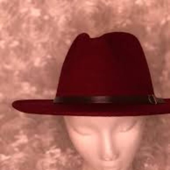 Rag & Bone Maroon/Burgundy hat with leather strap size M main image 4